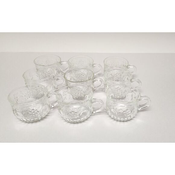 Jeannette 20PCS Glass Fruit Pattern Punch Bowl & Cups Party, Holiday, Hosting - Picture 9 of 13